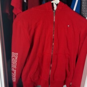 Red Hilfiger boys hoodie / medium for ages 12-13